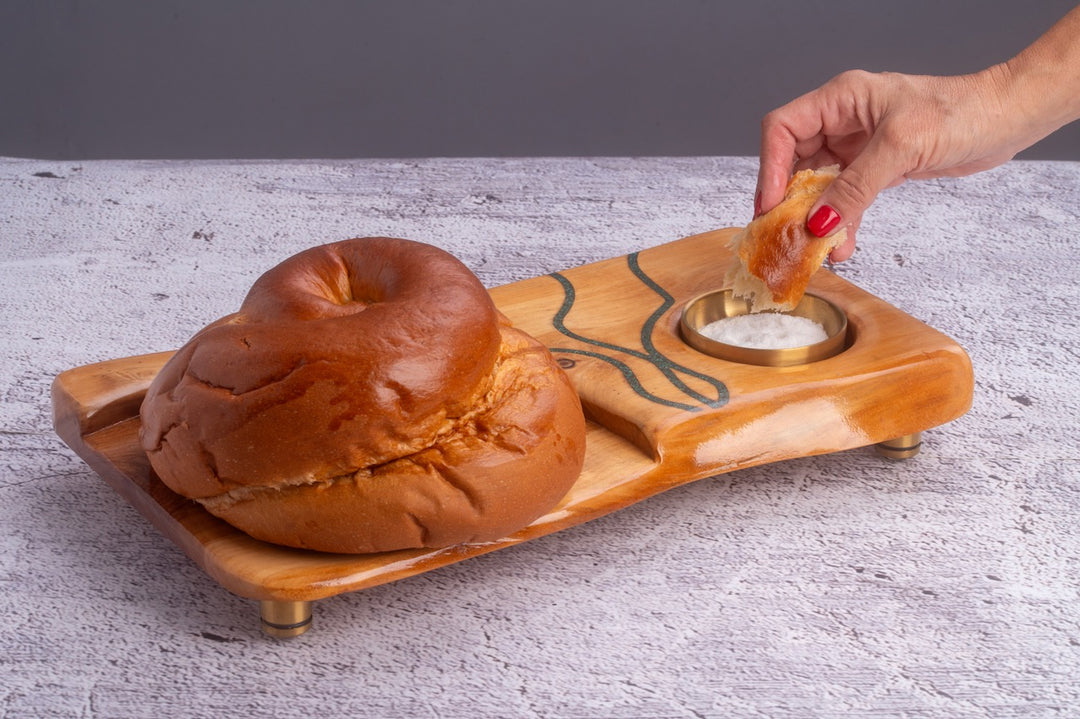 Arava Rosh Hashanah or Round Challah Display Tray