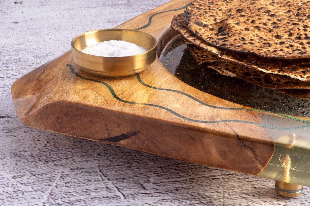 Hasharon Mazza Shemurah or Round Challah Display Tray