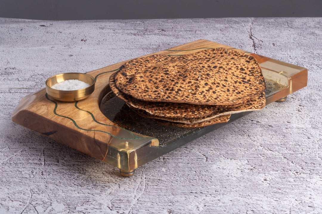 Hasharon Mazza Shemurah or Round Challah Display Tray