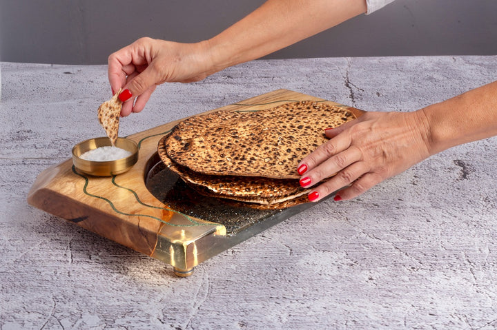 Hasharon Mazza Shemurah or Round Challah Display Tray